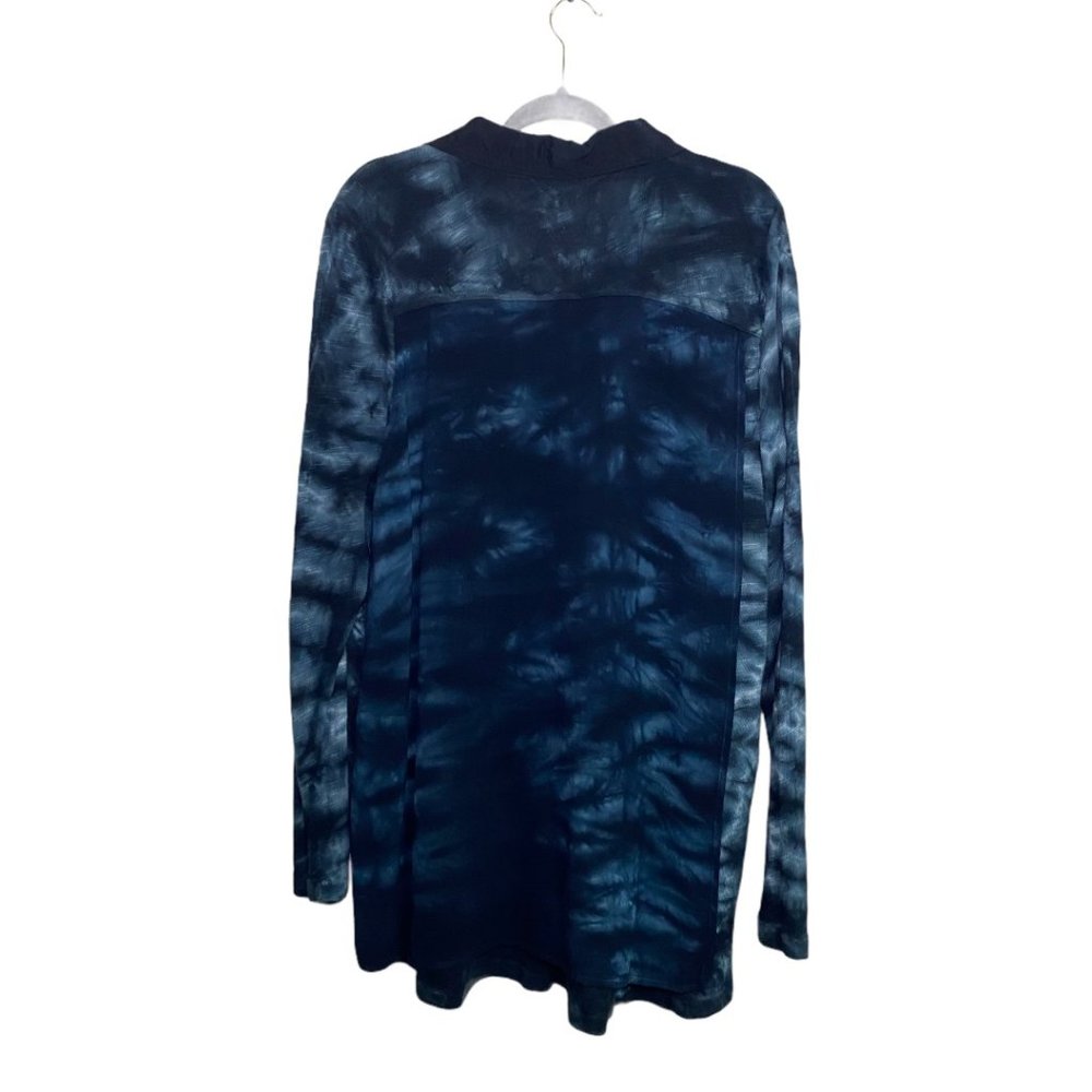 Soft Surroundings High Low Button Up Marbled Patte - image 2